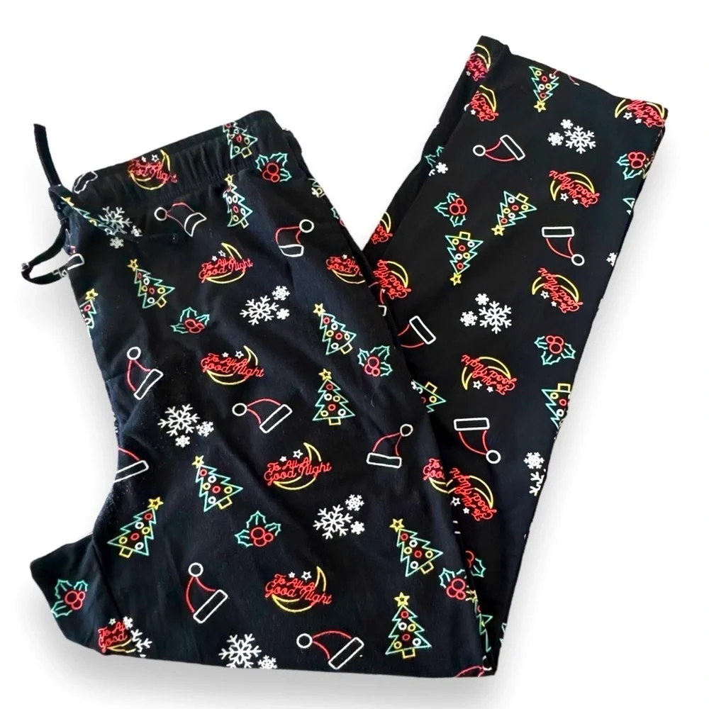 Trinity Collective Size Large (36-38) Christmas Neon PJ Pants 100% Polyester